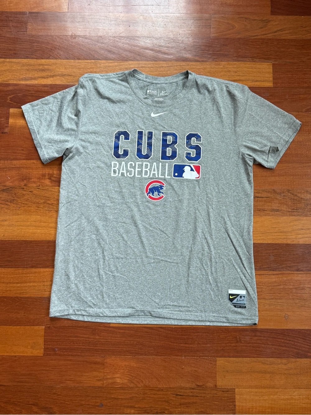 Nike Gray Chicago Cubs Authentic Collection Performance Baseball Graphic Tee